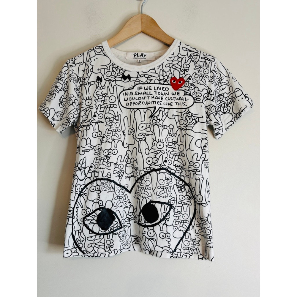 Comme des Garcons PLAY Life is Hell Double Sided Tee Small